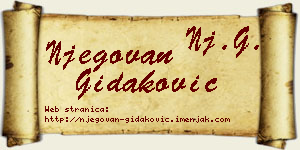 Njegovan Gidaković vizit kartica